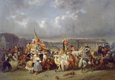 Carnival in the Place de la Concorde, Paris by Ernest Seigneurgens